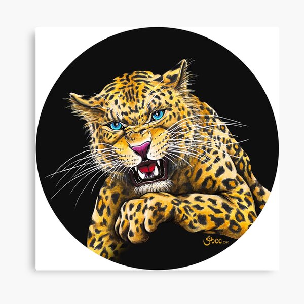 Leopard Roar - Shee Endangered Retro Animals Canvas Print