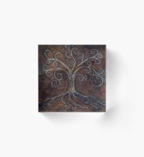 Tree of Life ( golden ) Acrylic Block