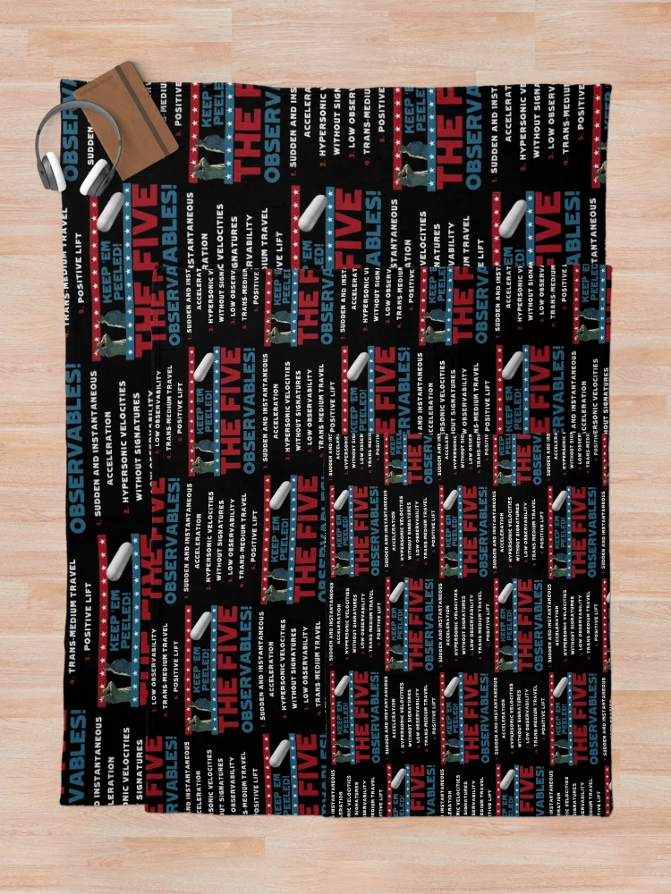Thumbnail 5 of 6, Throw Blanket, Five Observables (Light Text) designed and sold by Dan Zetterström.