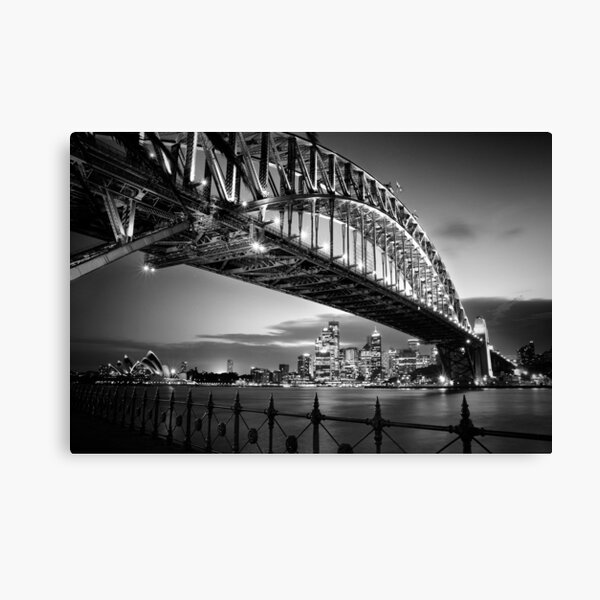 Sydney Harbour Bridge Black & White Canvas Print