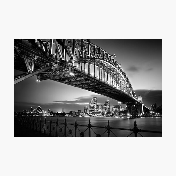 Sydney Harbour Bridge Black & White Photographic Print