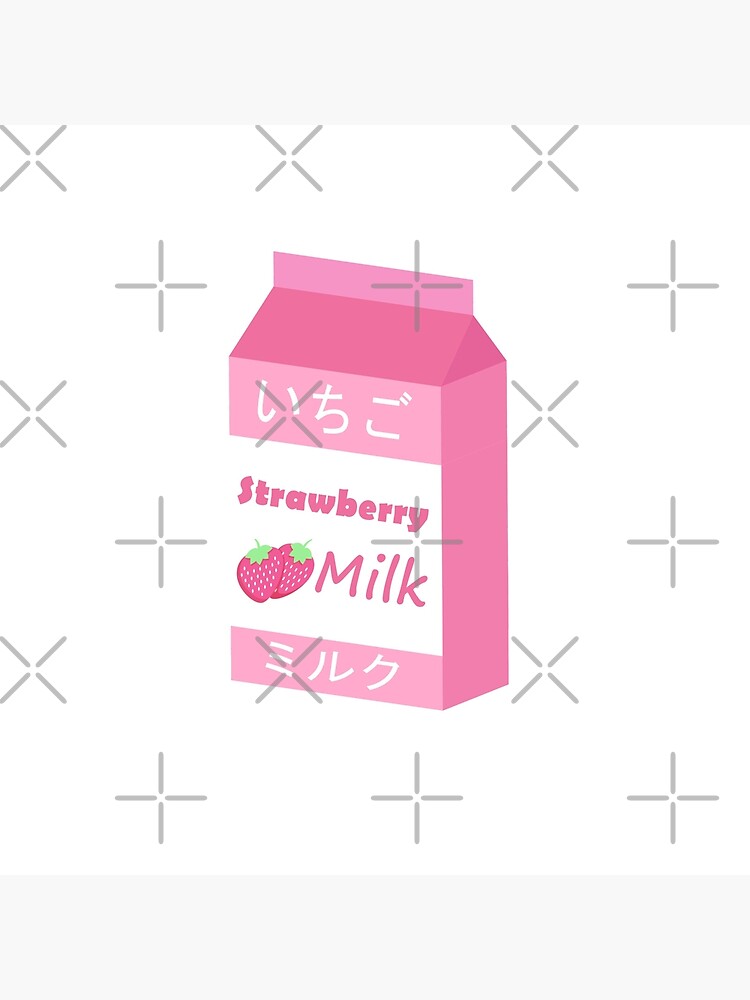 "Kawaii Milk Carton Japanese Strawberry Milk Drink Sticker Aesthetic
