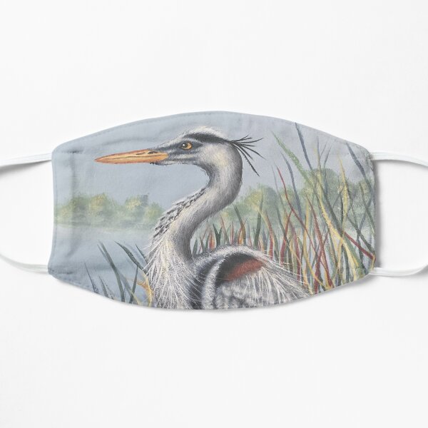 Blue Heron Flat Mask