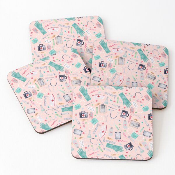 Item preview, Medical Pattern | Doctor | Nurse | Watercolor | Pink Texture designed and sold by Harpley Design Studio.