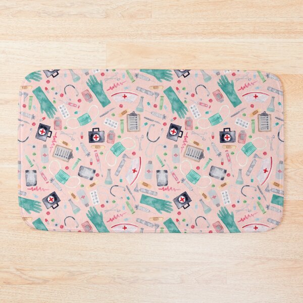 Item preview, Medical Pattern | Doctor | Nurse | Watercolor | Pink Texture designed and sold by Harpley Design Studio.