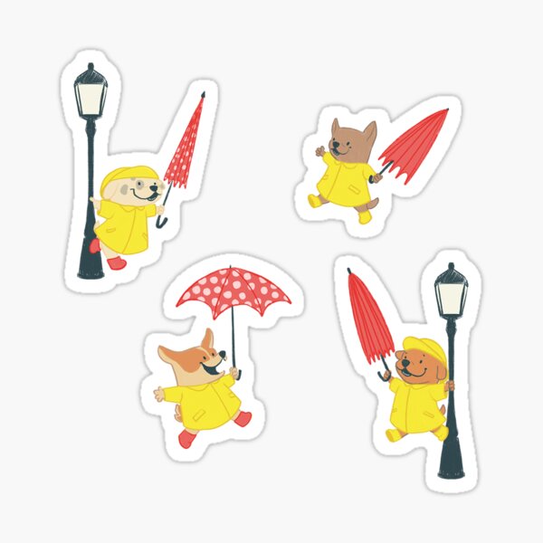 Singin' in the Rain Dogs in Yellow Raincoats Sticker