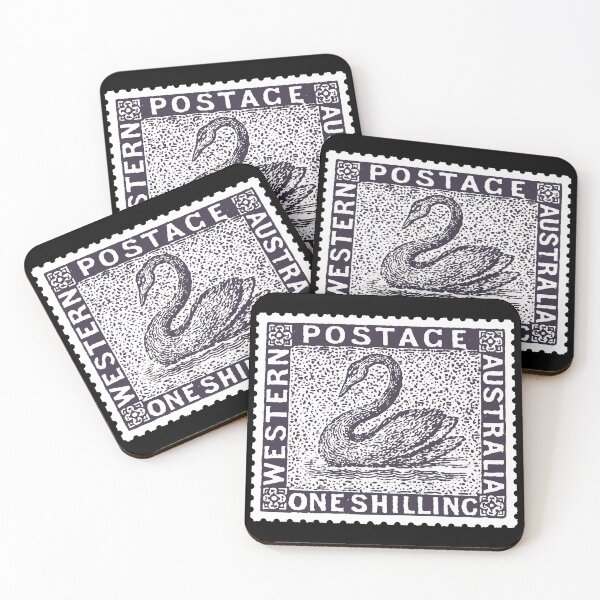 Item preview, Postage Stamp Western Australia One Shilling Swan Stampt designed and sold by Pixelchicken.