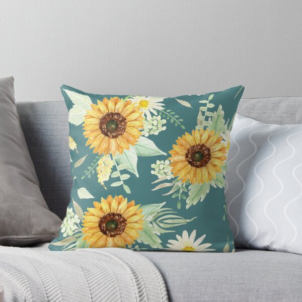 Item preview, Sunflowers and Daisies Bouquets | Watercolor | Green | Pattern  designed and sold by Harpley Design Studio.