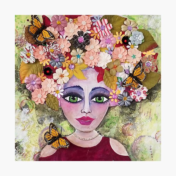 Aster Flower Girl Photographic Print