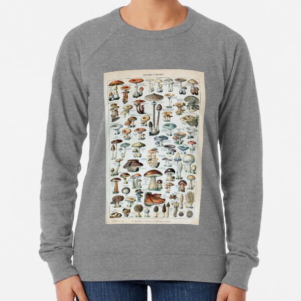 Vintage Edible Mushroom Chart Lightweight Sweatshirt