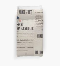 Armée de Terre et Armée de Mer Ordre de Mobilisation Générale Duvet Cover