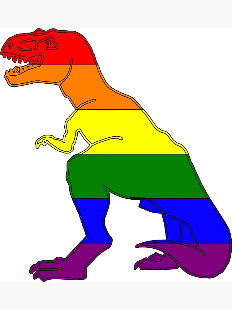 "Pride Flag Dinosaur" Photographic Print for Sale by ArtyAmber Redbubble