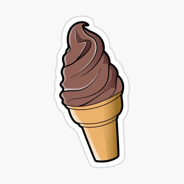 Raspberry Whippy Ice Cream Cone Sticker Set of 3 Twin & Waffle decals Single 