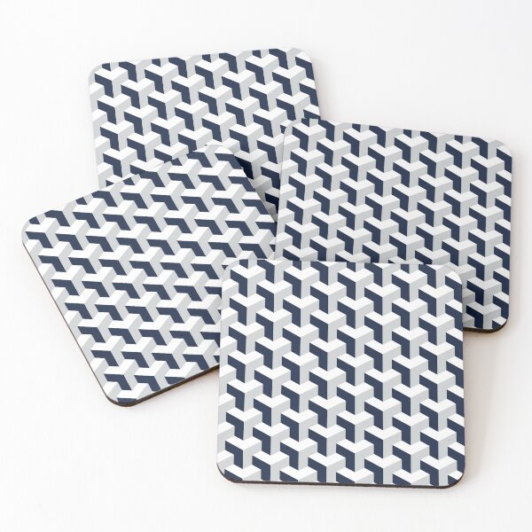 Item preview, Geometric T Pattern without Contours 003 - Blue Gray White designed and sold by AmpersandCuster.