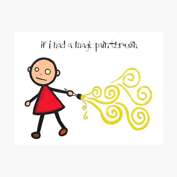 Vista previa del artículo con la obra «si tuviera un pincel mágico», diseñado y vendido por Dabs-Doodles.