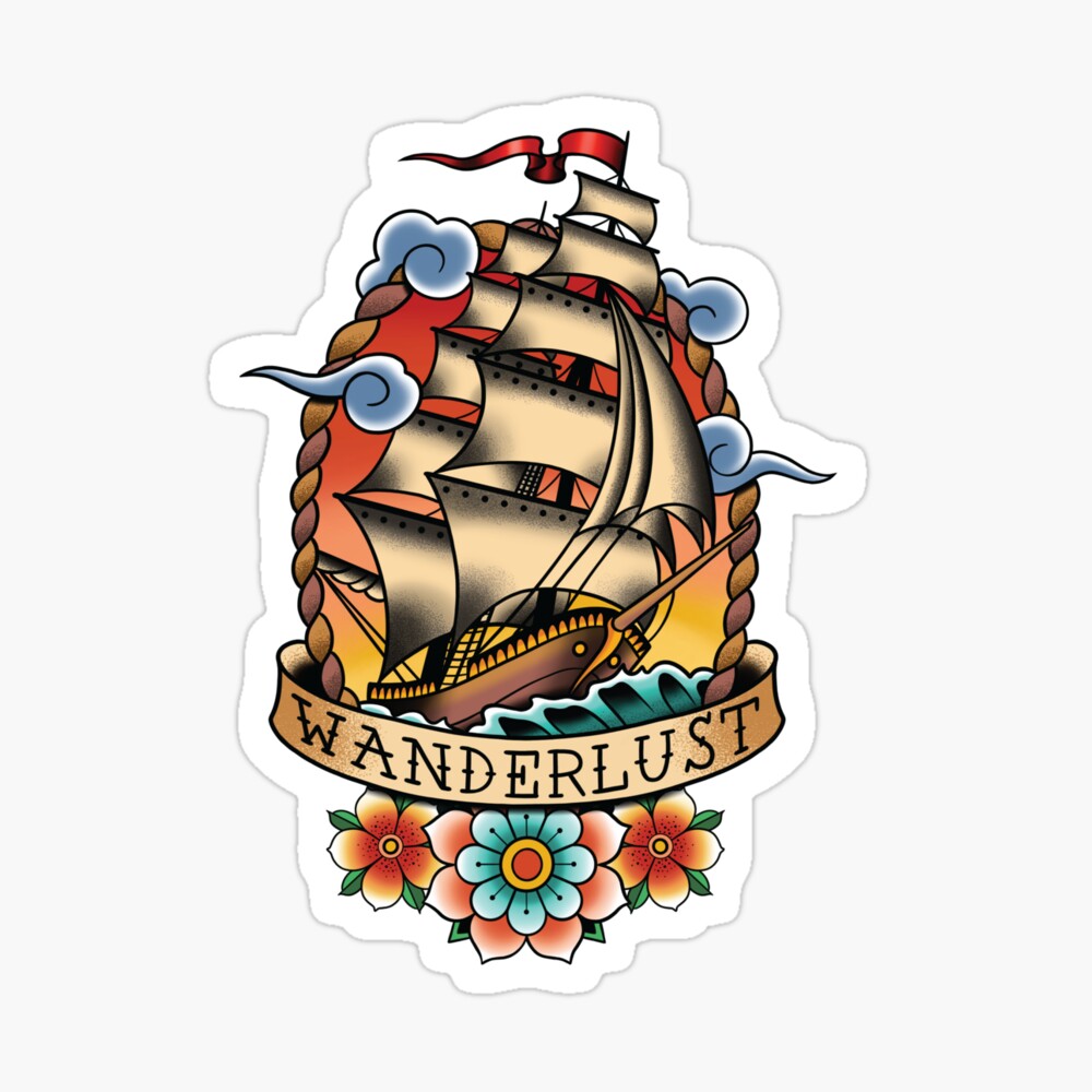 Traditional Ship Tattoo Stickers for Sale | Redbubble