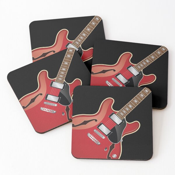 Item preview, Hollow-body Red Guitar Design, Artwork, Vector, Graphic designed and sold by xcsdesign.