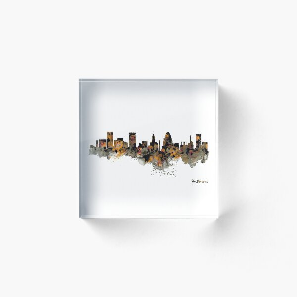 Baltimore Watercolor Skyline Acrylic Block