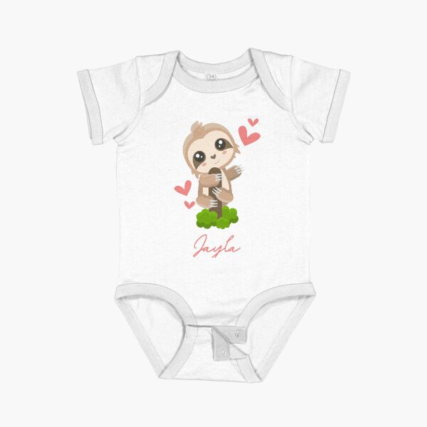 Vista previa del artículo con la obra «Jayla Sloth Baby Girl Corazones Lindos», diseñado y vendido por HelloFromAja.