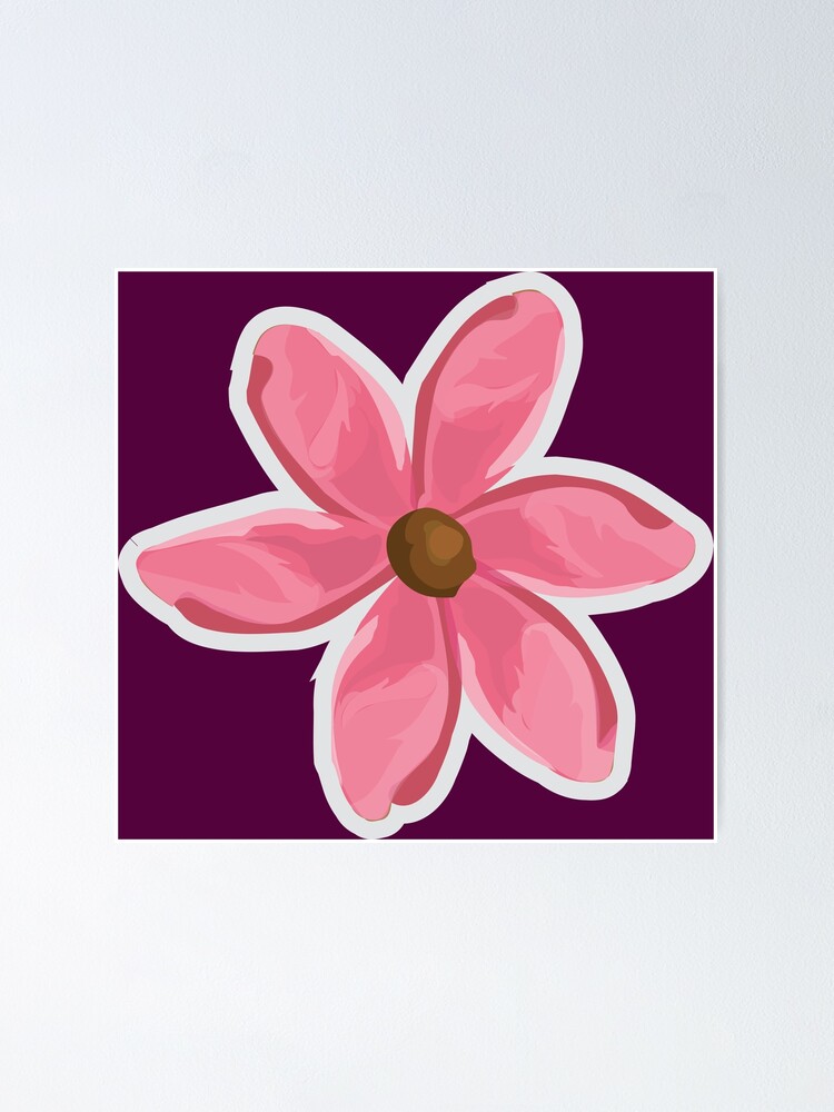 Póster «Hermosa ilustración de una sola flor rosa y violeta.» de MrazTees |  Redbubble