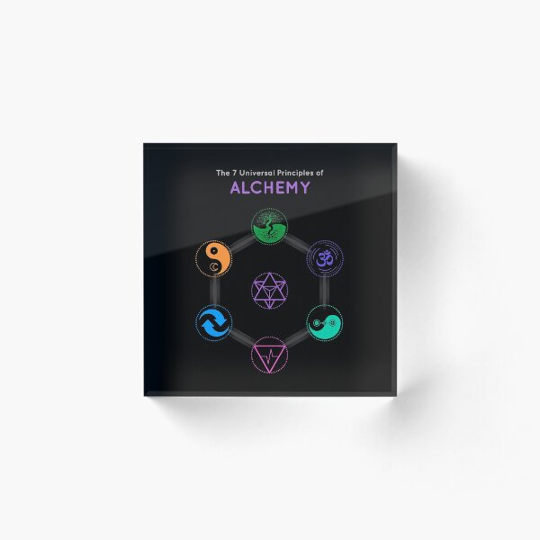 The 7 Universal Principles of Alchemy - Shee Symbols Acrylic Block