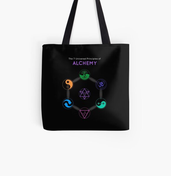The 7 Universal Principles of Alchemy - Shee Symbols All Over Print Tote Bag