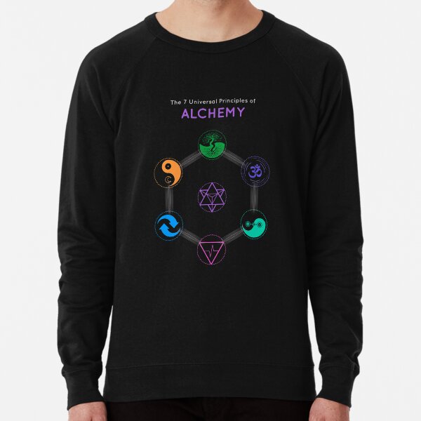 The 7 Universal Principles of Alchemy - Shee Symbols Lightweight Sweatshirt