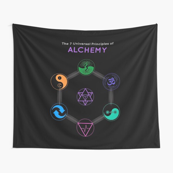 The 7 Universal Principles of Alchemy - Shee Symbols Tapestry