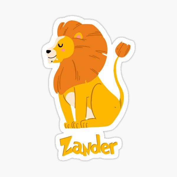 "Zander Lion Baby Boy Wild Animal Name" Sticker for Sale by