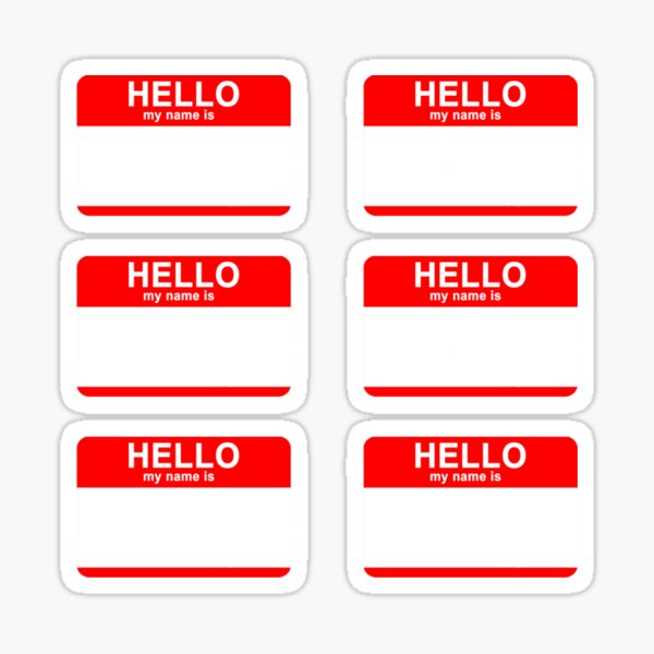 Hello my name is pack Sticker