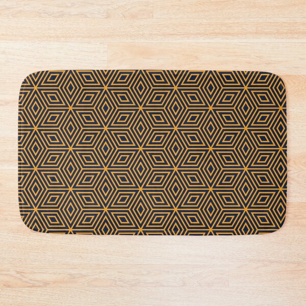 Item preview, Cube Squares Pattern 003 1 - Yellow Navy Blue designed and sold by AmpersandCuster.