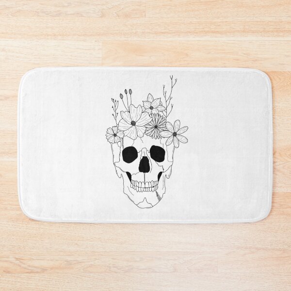 Item preview, skull with crown of flowers designed and sold by tsiguidou.