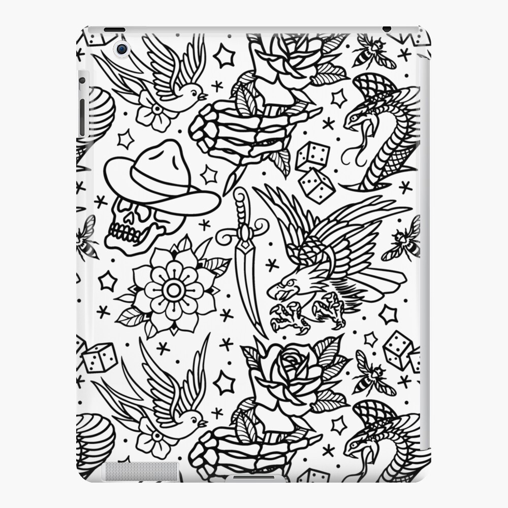 American Traditional Tattoo Flash Print Variant Ipad Case Skin By Sevenrelics Redbubble