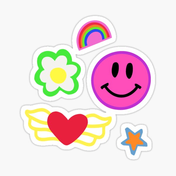 Green Flower Power Vinyl Sticker, Smiley Flower Sticker, Smiley Face S –  Retrophiliac