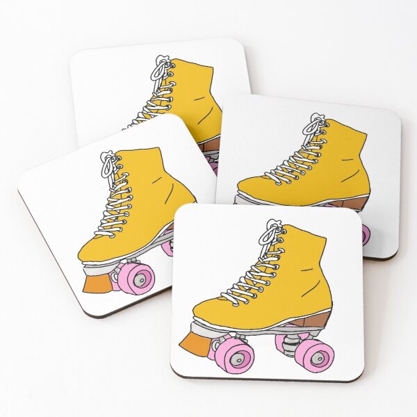 Item preview, Roller Skate Sticker Yellow and Pink  designed and sold by Gitana Deneff.