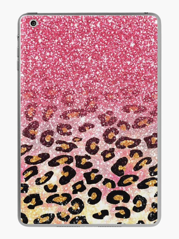 P-ANM-84 Pink Faux Glitter with Leopard