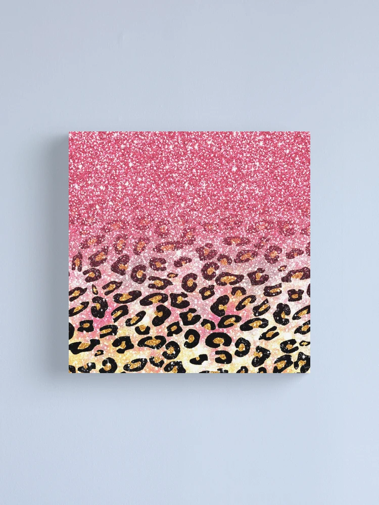 Glam Pink Glitter Leopard Pattern  Canvas Print for Sale by InovArtS