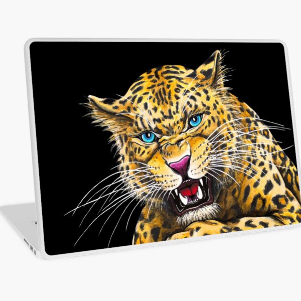 Leopard Roar - Shee Endangered Retro Animals Laptop Skin