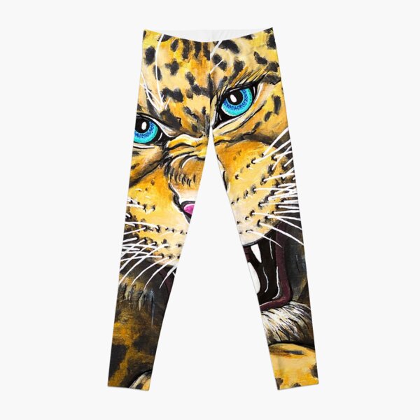 Leopard Roar - Shee Endangered Retro Animals Leggings