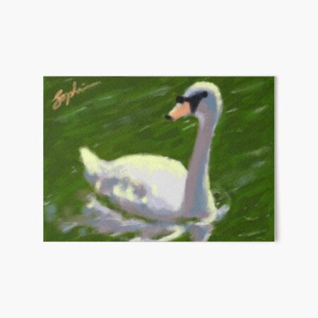 Swan on Lake Art Board Print