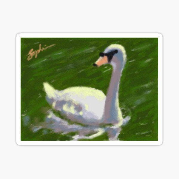 Swan on Lake Sticker