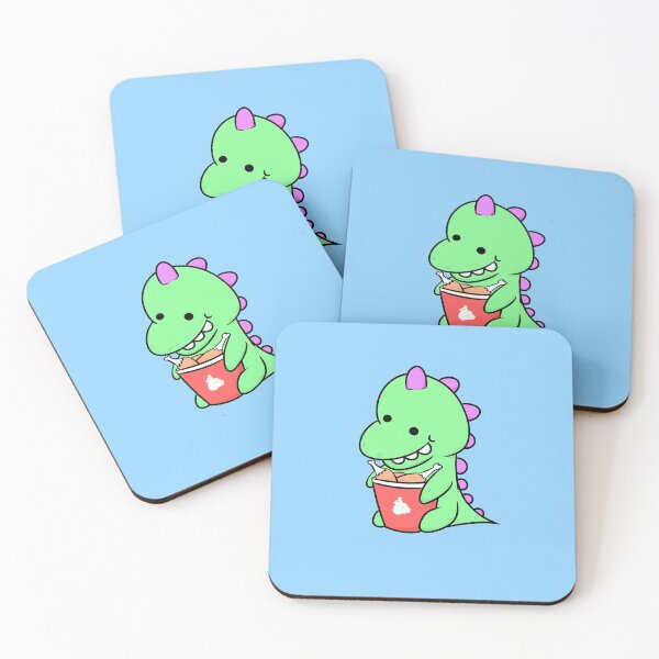 Item preview, Cute Baby Dino Eating Chicken designed and sold by KingScribbler.