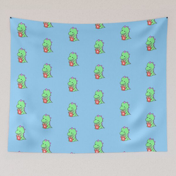 Item preview, Cute Baby Dino Eating Chicken designed and sold by KingScribbler.
