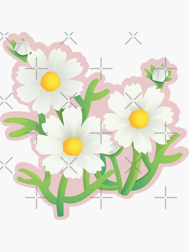 Pressed Flower Transparent Sticker - Cosmos