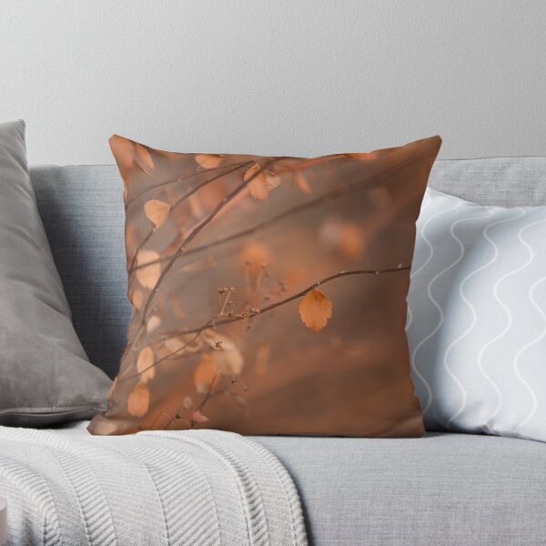 Orange leaves in autumn Throw Pillow