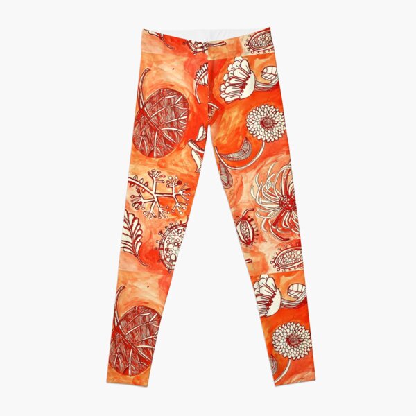 Botanicals Red-Orange Leggings