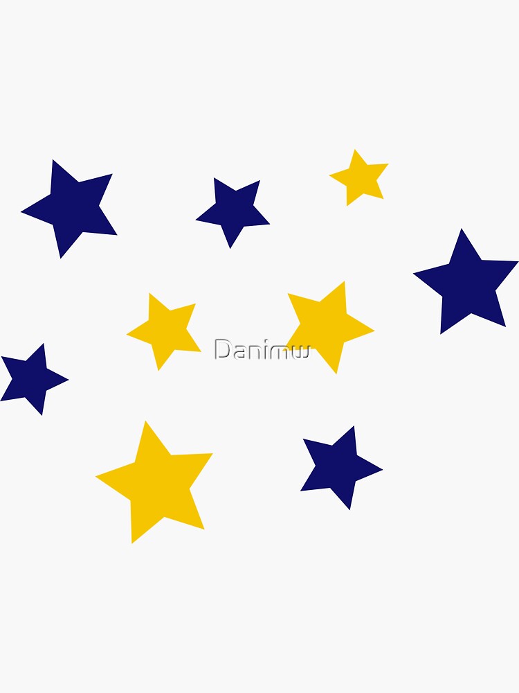 "Blue and Yellow Stars" Sticker for Sale by Danimw Redbubble