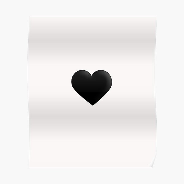 Schwarzes Herz Emoji Poster Von Newjerseygirl Redbubble