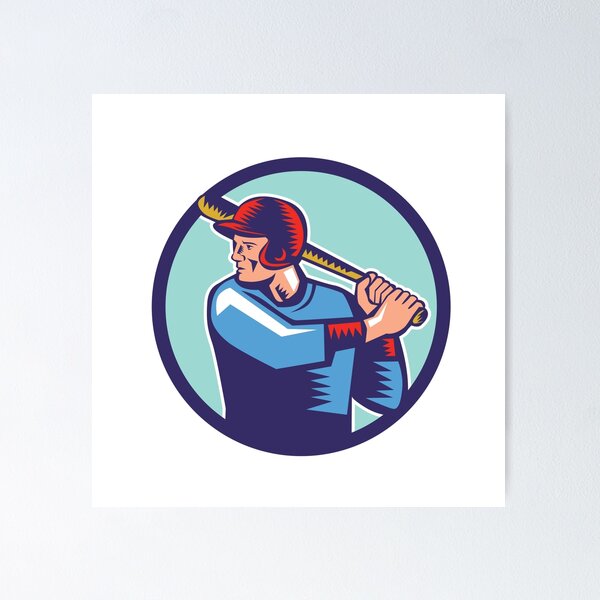 Item preview, Baseball Player Batter Batting Circle Woodcut designed and sold by patrimonio.