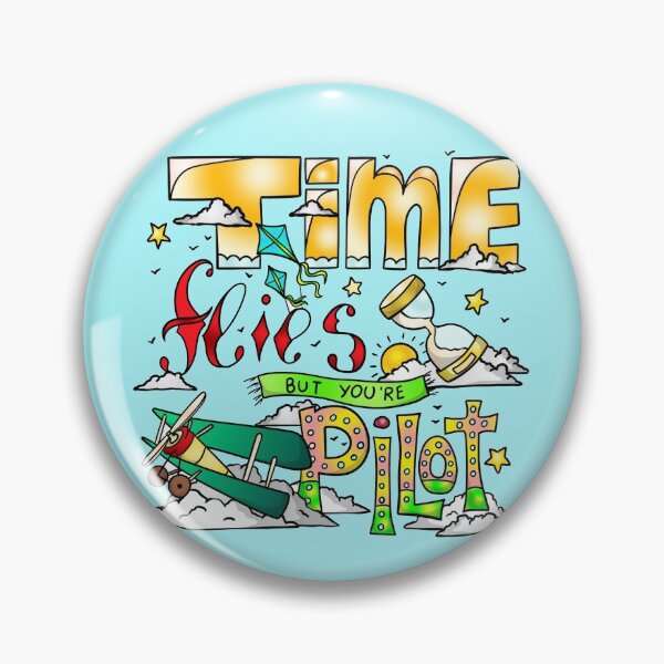 Item preview, Time flies but you are the pilot funny T-shirt ajusté designed and sold by marcoliyp.
